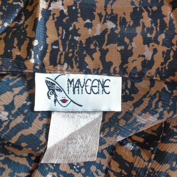 Dark Golden color with animal print blouse, shiny - Picture 9 of 9